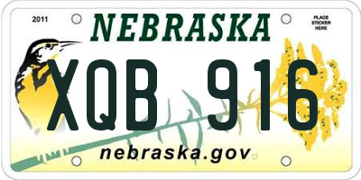 NE license plate XQB916