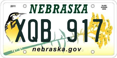 NE license plate XQB917