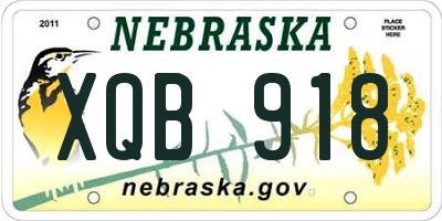 NE license plate XQB918