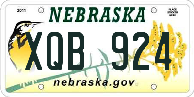 NE license plate XQB924