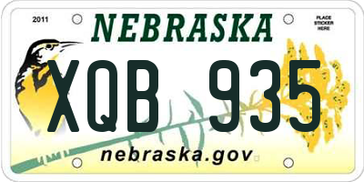 NE license plate XQB935