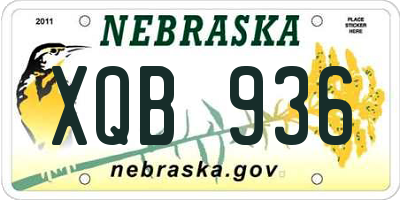 NE license plate XQB936