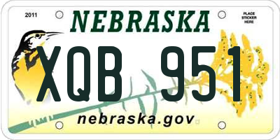 NE license plate XQB951