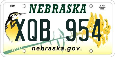 NE license plate XQB954