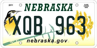NE license plate XQB963