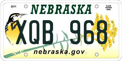 NE license plate XQB968