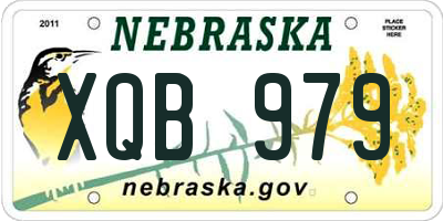 NE license plate XQB979