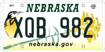 NE license plate XQB982