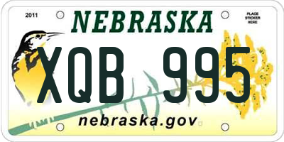 NE license plate XQB995
