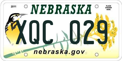 NE license plate XQC029