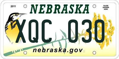 NE license plate XQC030