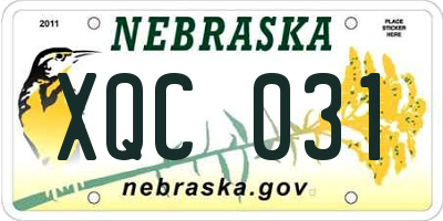 NE license plate XQC031