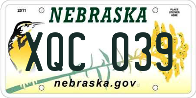 NE license plate XQC039
