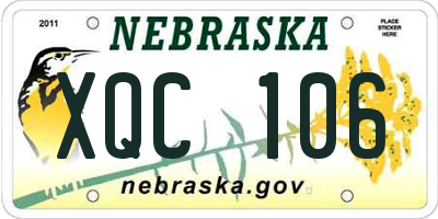 NE license plate XQC106
