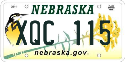 NE license plate XQC115