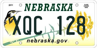 NE license plate XQC128