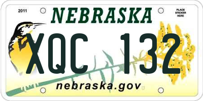 NE license plate XQC132