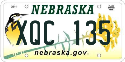 NE license plate XQC135