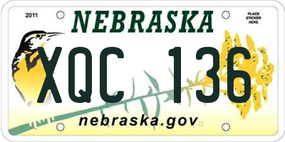 NE license plate XQC136