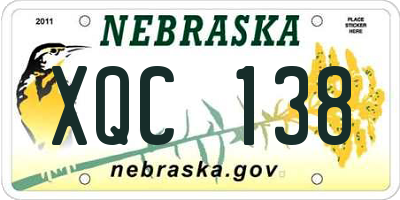 NE license plate XQC138