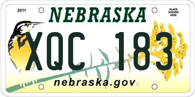 NE license plate XQC183