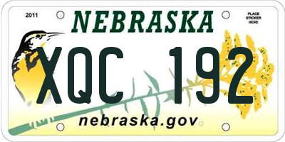 NE license plate XQC192