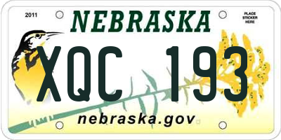NE license plate XQC193