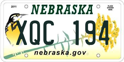 NE license plate XQC194
