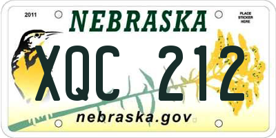 NE license plate XQC212