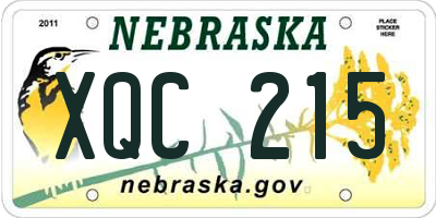 NE license plate XQC215