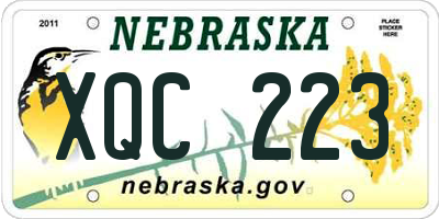 NE license plate XQC223