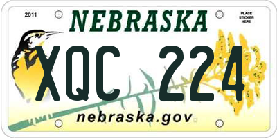 NE license plate XQC224