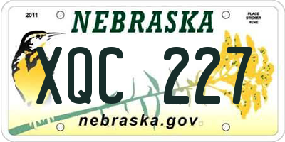 NE license plate XQC227