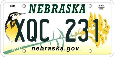 NE license plate XQC231