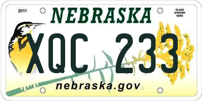 NE license plate XQC233