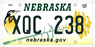 NE license plate XQC238