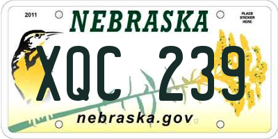 NE license plate XQC239