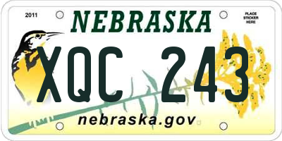 NE license plate XQC243