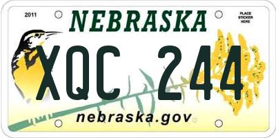 NE license plate XQC244