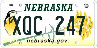 NE license plate XQC247