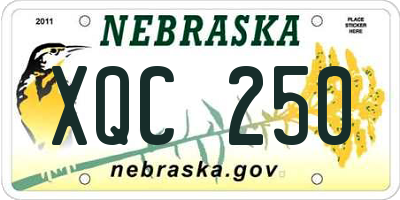 NE license plate XQC250