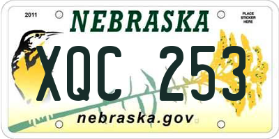 NE license plate XQC253