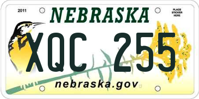 NE license plate XQC255