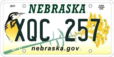 NE license plate XQC257