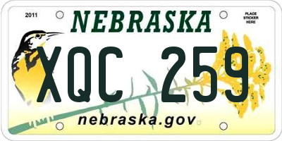 NE license plate XQC259