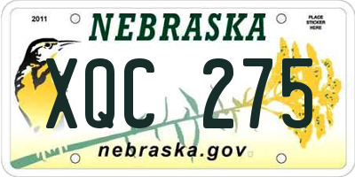NE license plate XQC275