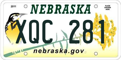 NE license plate XQC281