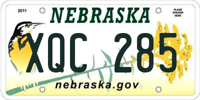 NE license plate XQC285