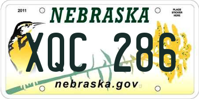 NE license plate XQC286