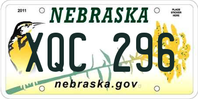 NE license plate XQC296